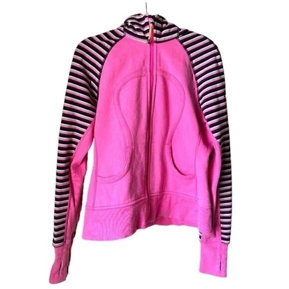 Lululemon Scuba Hoodie Jacket Pink Multicolor Afterglo Striped - Main Image